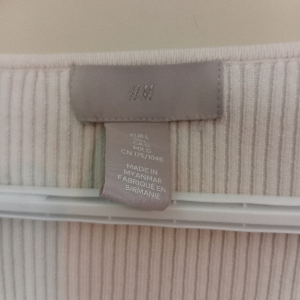 Cream Ribbed Square Neck Sweater - Picture 4 of 6